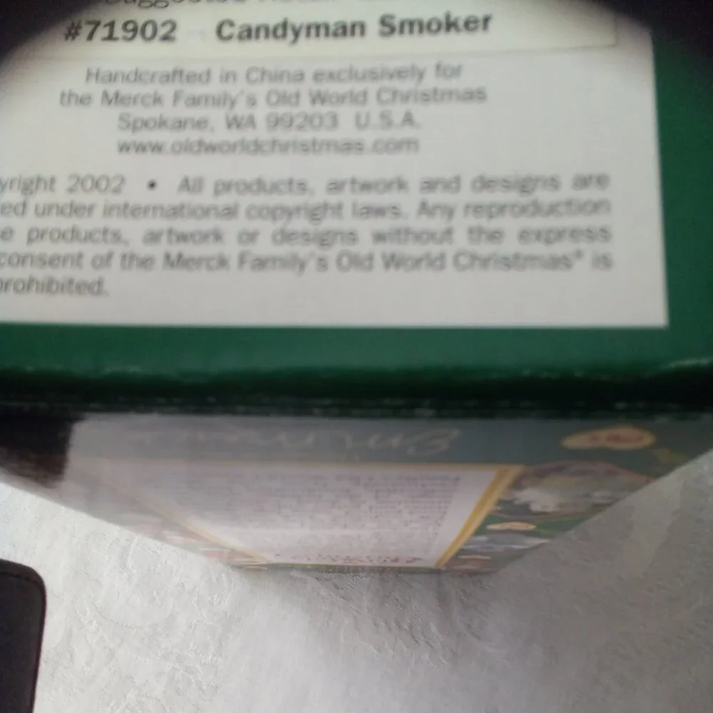 Candyman Vintage Old World Christmas Incense Smoker Merck Hand painted New In Bo